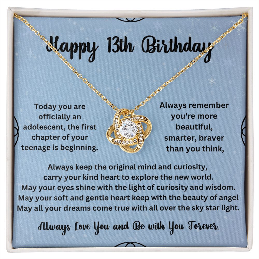 Personalized Birthday Necklace for Girls - 13th Birthday Gift with Message Card -  Special Gift