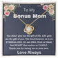 "Engraved Bonus Mom Necklace - Add a Special Message for Your Stepmother to Show Your Appreciation"