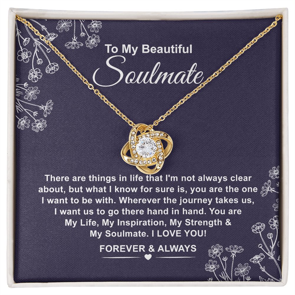 To My Beautiful Soulmate Silver Love Knot Necklace ##gift19121 B0BQJPJX69
