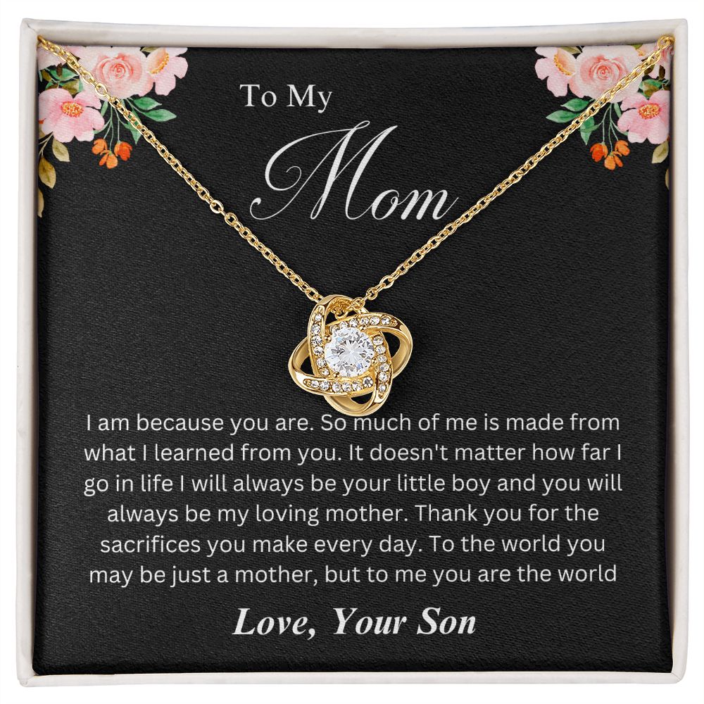 To my Mom Necklace, Love Knot Necklace, Mom Necklace from Son B0BY8QQ6YK