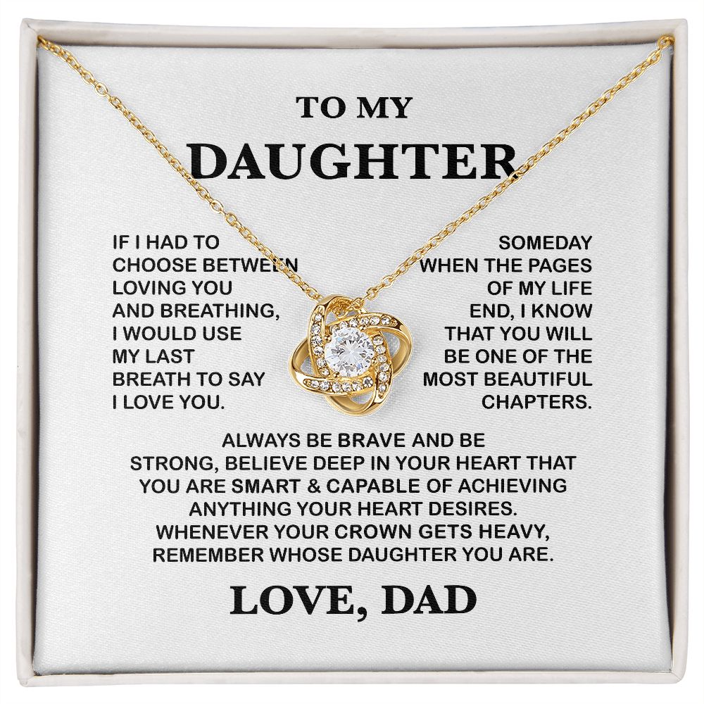 To My Daughter Necklace from Dad, Birthday Gifts For Daughter Necklace,  Gifts For Daughter From Dad,