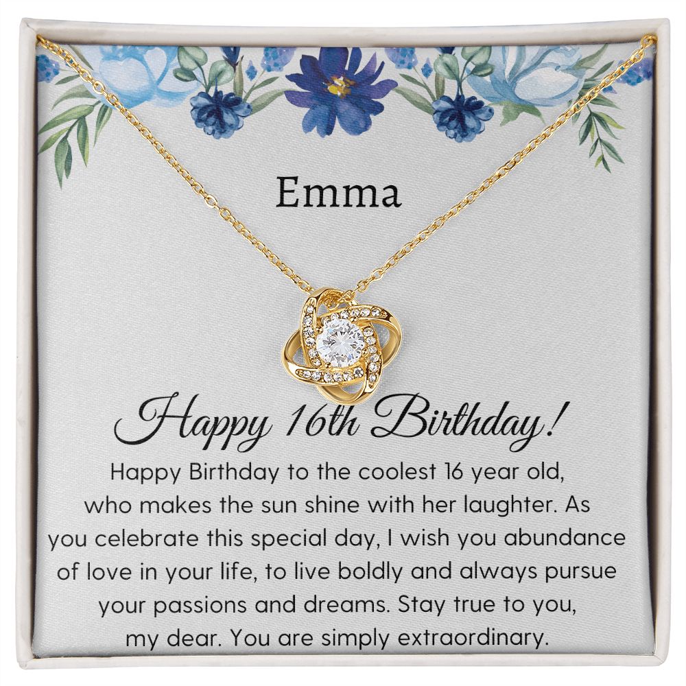 Sweet 16 Necklace - Celebrate Her Milestone Birthday with a Beautiful Gift, Love Knot, 16th Birthday Gift For Her, 16th Birthday Gift 210204