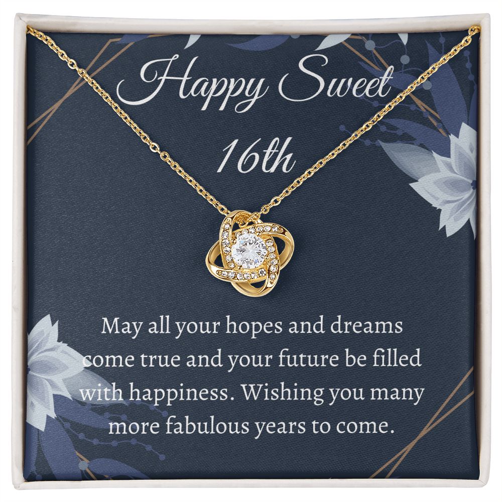Sweet 16 Necklace - Celebrate Her Milestone Birthday with a Beautiful Gift, Love Knot, 16th Birthday Gift For Her, 16th Birthday Gift 210207
