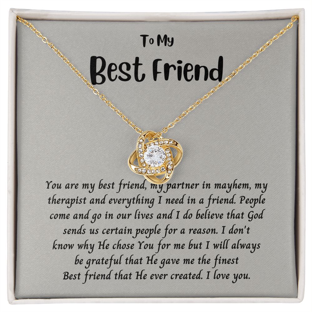 Forever Friends - To My Best Friend Love Knot Necklaces for Women with Message Card 200207
