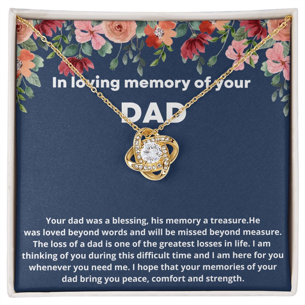 Loss of Dad Remembrance Necklace - Sympathy Gift for Grieving Loved Ones.