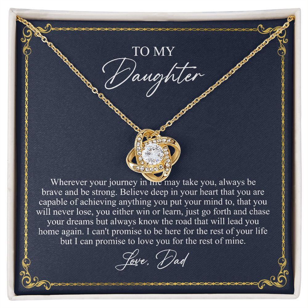 To My Beautiful Daughter Love Knot Necklace B0BLNCH24H