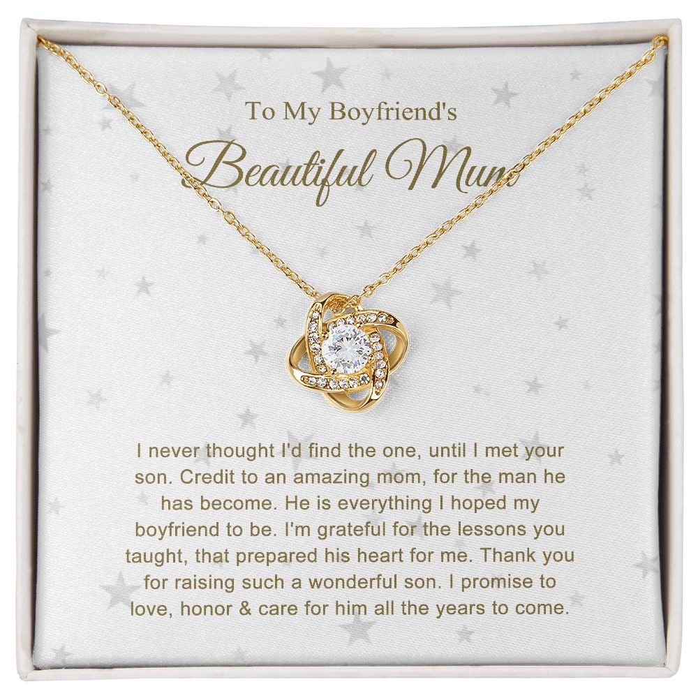 To my Boyfriend's Mum Lovely Knot Necklace B0BNXJBZY4