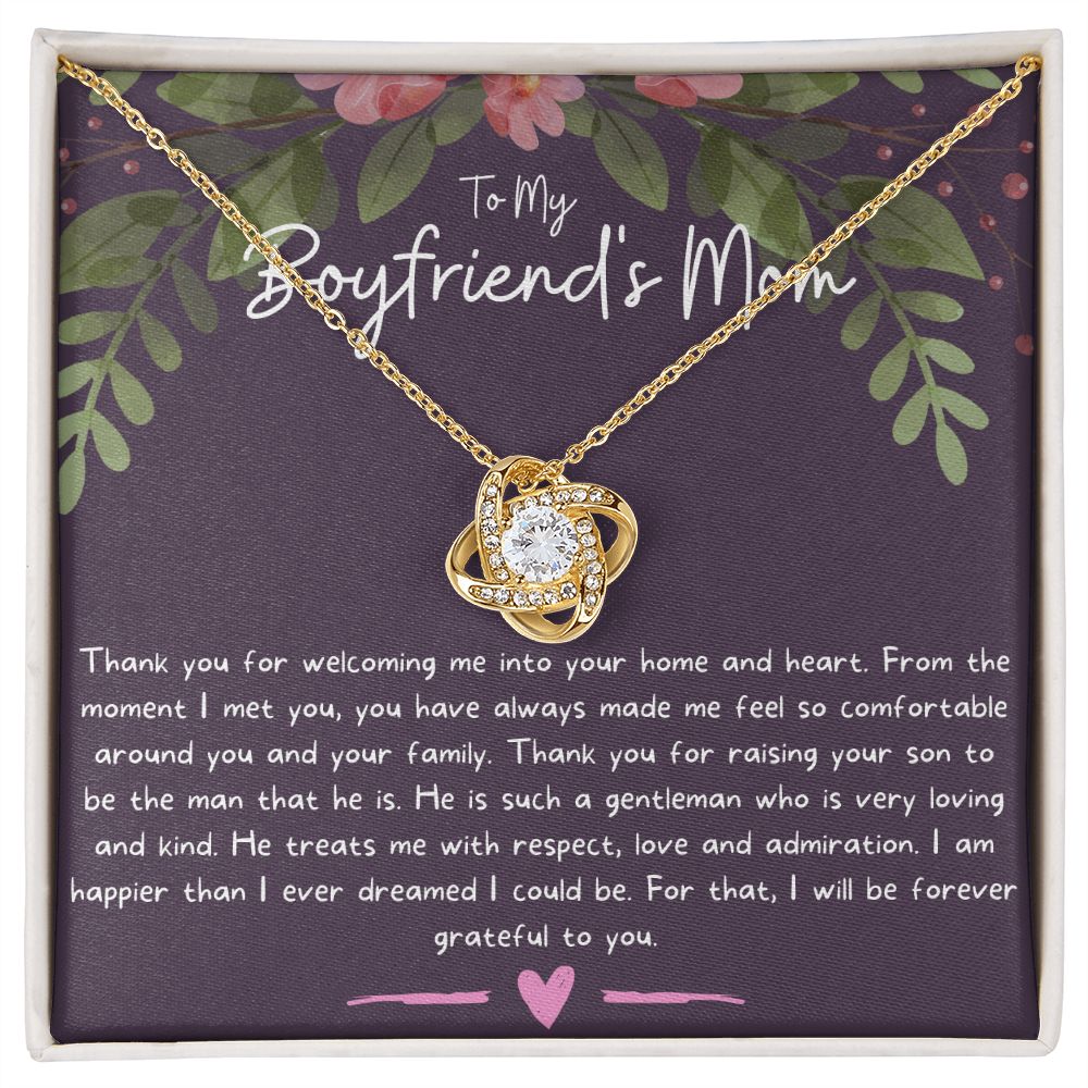 To My Boyfriend's Mom Necklace - Meaningful Boyfriend Mom Gift for Mother's Day and Beyond - The Perfect Necklace for Your Boyfriend's Mom