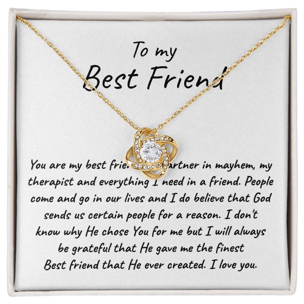 The Love Knot Necklace To My Best Friend, CHRISTMaS GIFT IDEa; Suitable for Sister-in-law; Longtime Friend