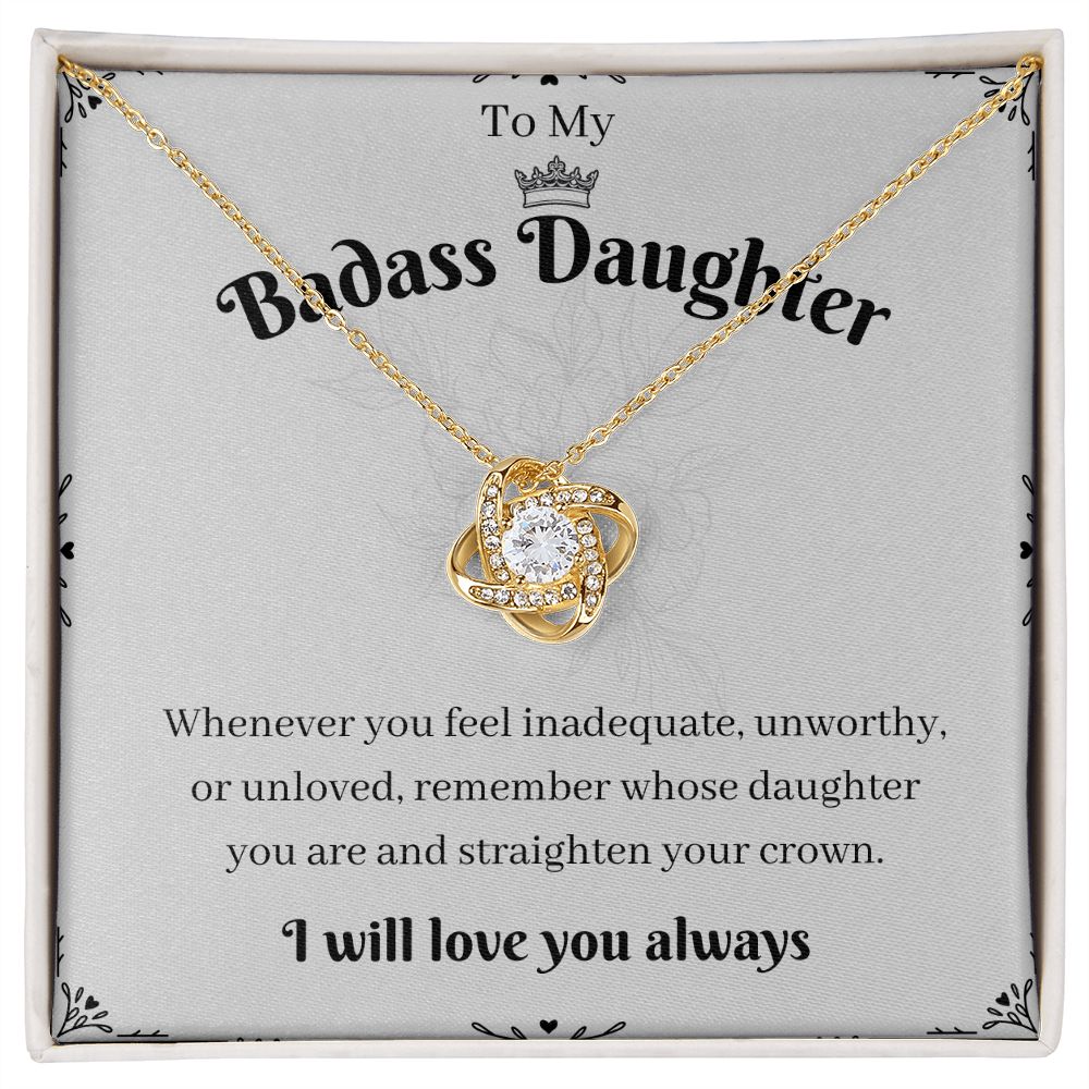 To My Badass Daughter Necklace - Unique and Inspiring Gift for Girls, Badass Daughter Gift, Badass Daughter Jewelry,  Daughter Gift From Mom or Dad SNJW23-230218