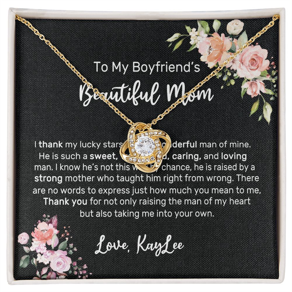 Boyfriend Mom Necklace,Gift for Boyfriend Mother,Birthday Gift,Christmas Gift,Mothers Day Gift for Boyfriends Mom Message Card tt2411 (Kaylee)