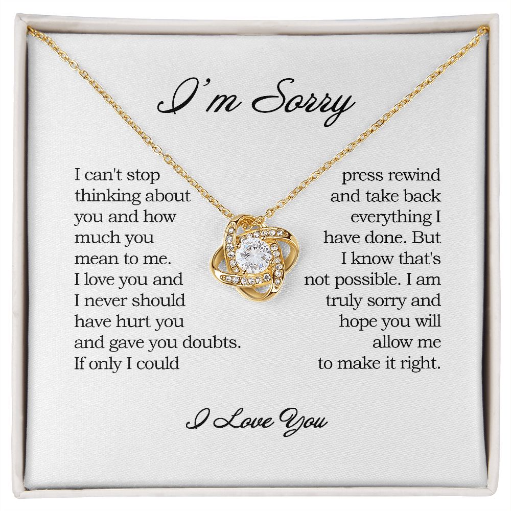 Apology Gift for Her, Love Knot Necklace, I'm Sorry Card, Forgiveness Gift, I'm Sorry Gift For Wife / Girlfriend, Gift To Say I am Sorry JWSN110626 B0BLLY9G74