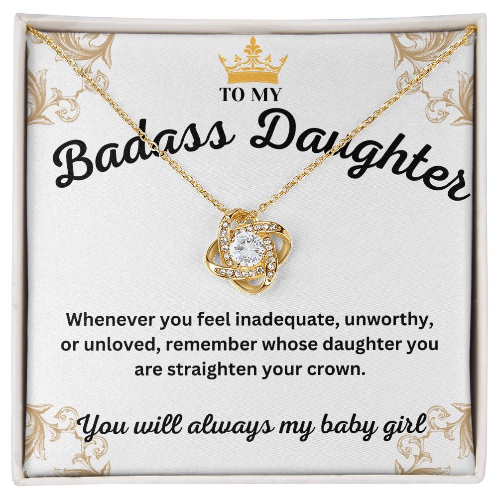 To My Badass Daughter Necklace - "You Will Always Be My Baby" Necklace - A Heartfelt Gift for Your Daughter