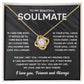 JWSHINEE To My Soulmate Necklace For Women 14K White Gold Plated Elegant Water Drop Gifts For Her