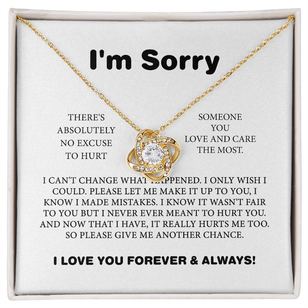 Love Knot, Apology Gift For Her, Forgiveness Gift, I'm Sorry Necklace Gift For Wife/Girlfriend, Gift To Say Your Sorry, Unique Apology Gifts JWSN110630