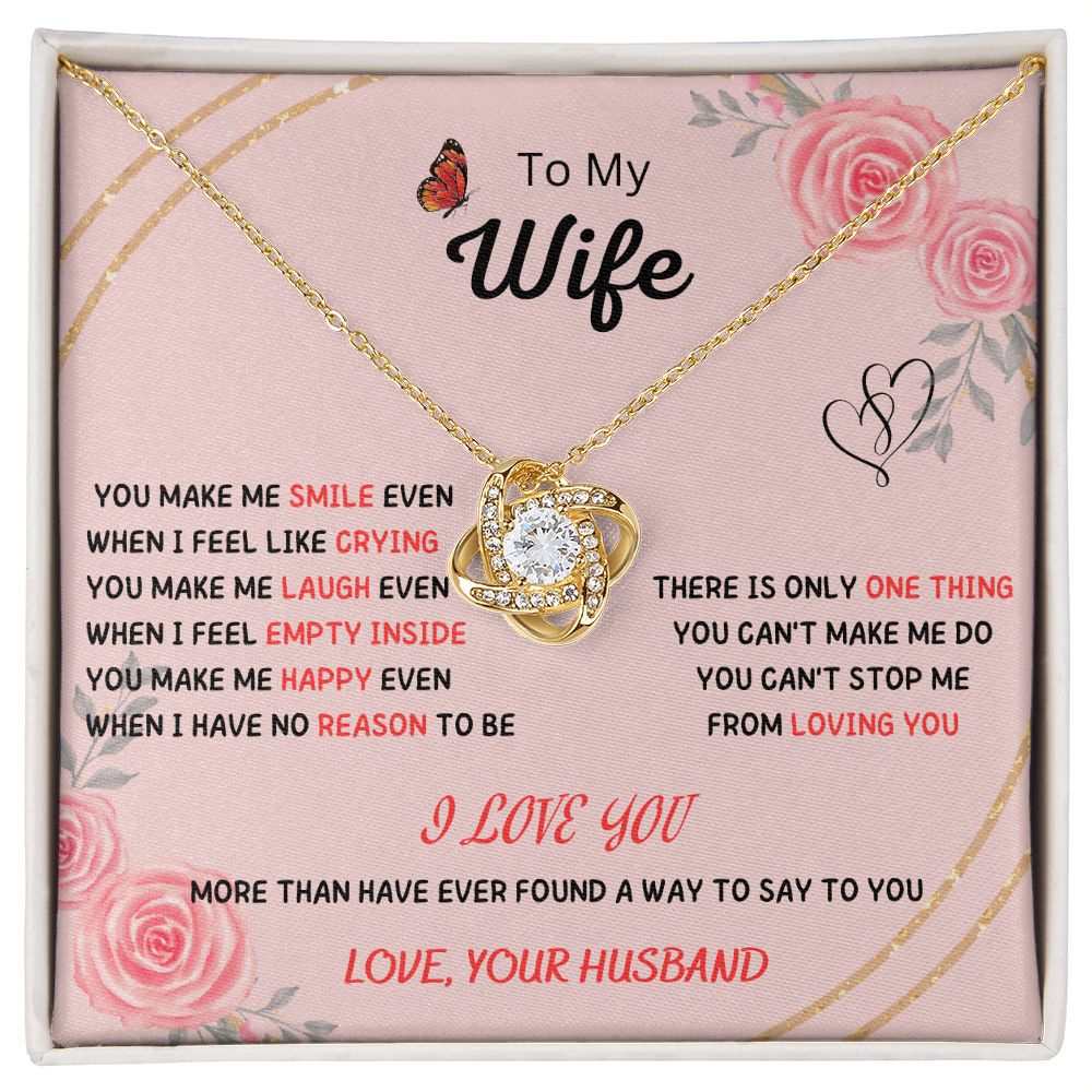 Forever and Always - To My Beautiful Wife with Love Knot Necklace and Romantic Message for Special Occasions 200204