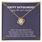 "Retire in style with our elegant retirement gifts for women necklace - the perfect way to commemorate a lifetime of achievements"