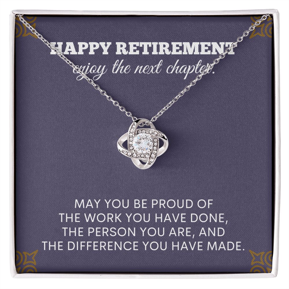 "Retire in style with our elegant retirement gifts for women necklace - the perfect way to commemorate a lifetime of achievements"