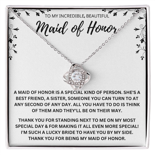 Maid of Honor Gifts from the Bride - Thank You for Being You - An Elegant Maid of Honor Necklace