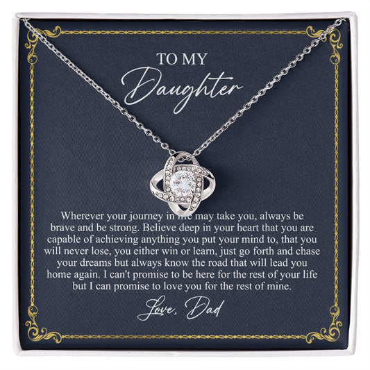To My Beautiful Daughter Love Knot Necklace B0BLNCH24H