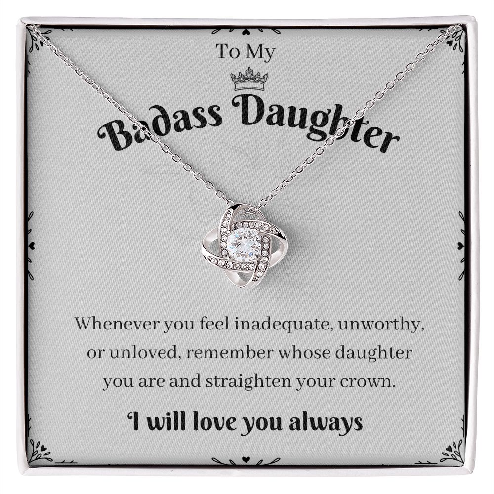 To My Badass Daughter Necklace - Unique and Inspiring Gift for Girls, Badass Daughter Gift, Badass Daughter Jewelry,  Daughter Gift From Mom or Dad SNJW23-230218