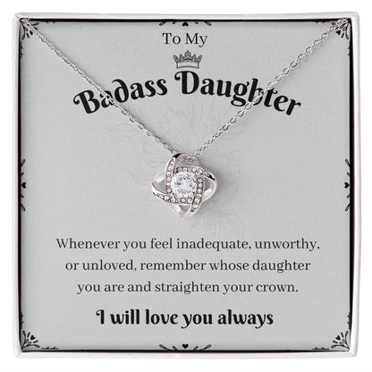 To My Badass Daughter Necklace - Unique and Inspiring Gift for Girls, Badass Daughter Gift, Badass Daughter Jewelry,  Daughter Gift From Mom or Dad SNJW23-230218