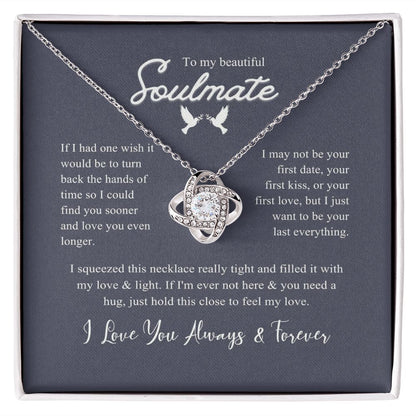 To My Soulmate Necklace, Soulmate Necklace Gift For Her, Love Necklace Gifts Hers, Gift For Love Of My Life, Soulmate Jewelry Valentines Day SNJW110914
