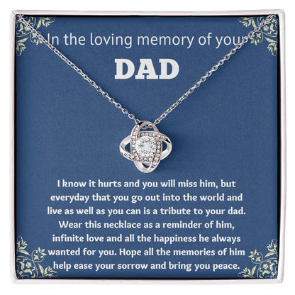 Loss of Dad Memorial Necklace - Sympathy Gift for Grieving Family Members