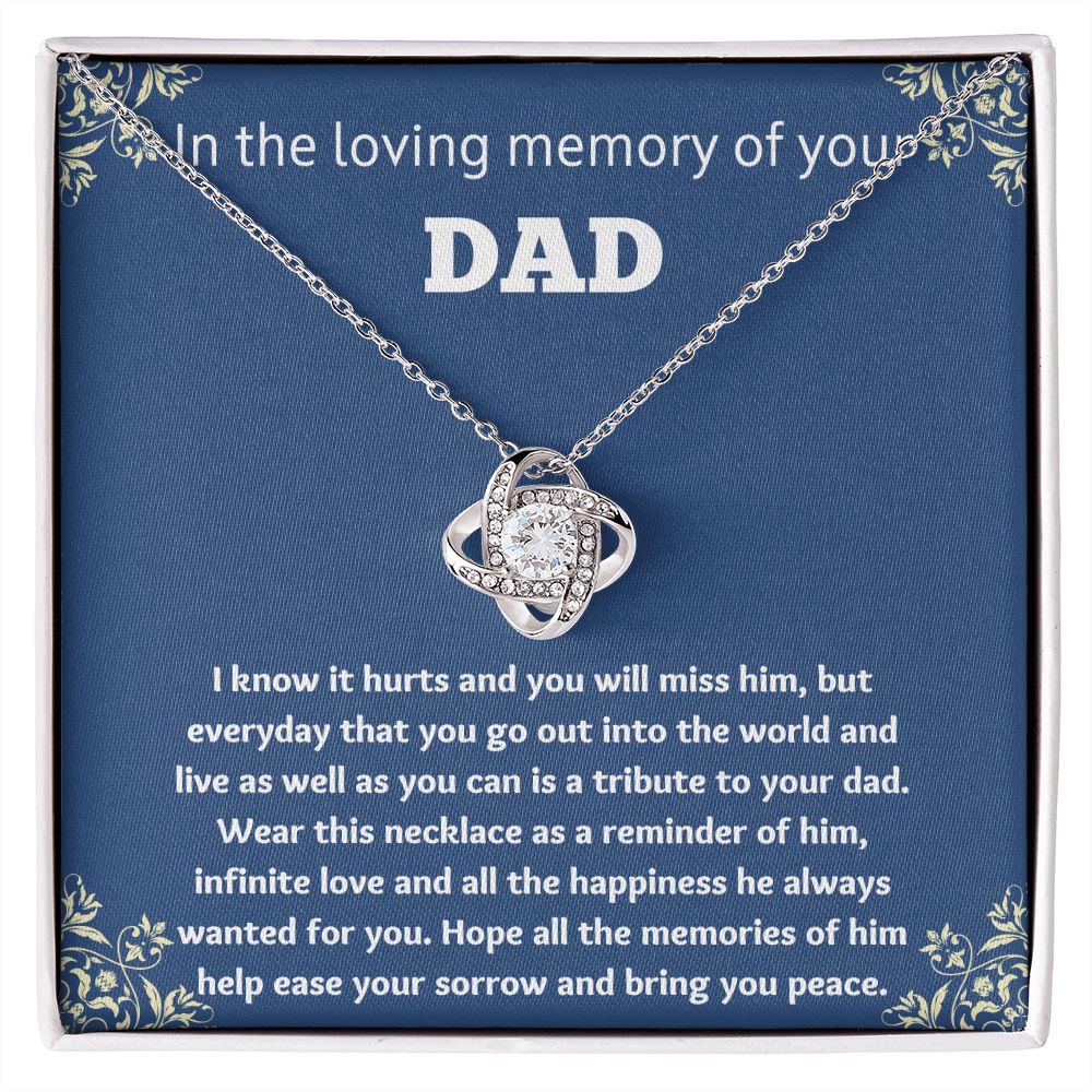 Loss of Dad Memorial Necklace - Sympathy Gift for Grieving Family Members