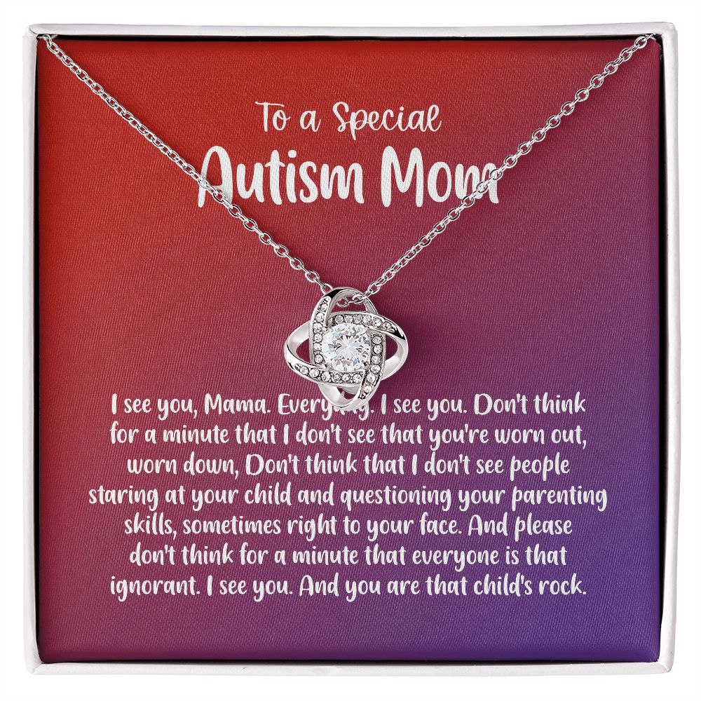 The Love Knot Necklace Autism Mom Gift, I See You, You Rock, Autism Mom Life AA-RMZS-37U9 B09QG36CRF