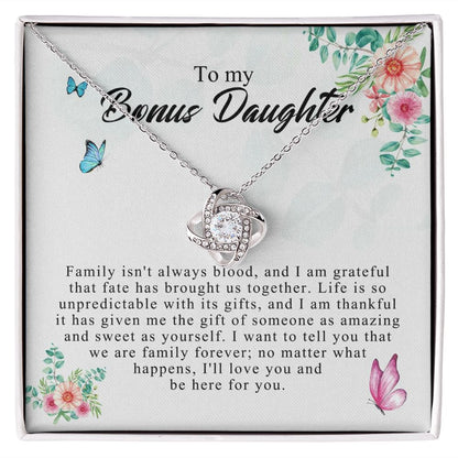 Love Knot Bonus Daughter, Step Daughter Gift, Bonus Daughter Necklace, Stepdaughter JWSN110755 B0BLP92X3Q