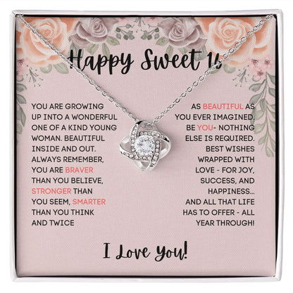 Sweet 16 Necklace - Celebrate Her Milestone Birthday with a Beautiful Gift, Love Knot, 16th Birthday Gift For Her, 16th Birthday Gift 210202