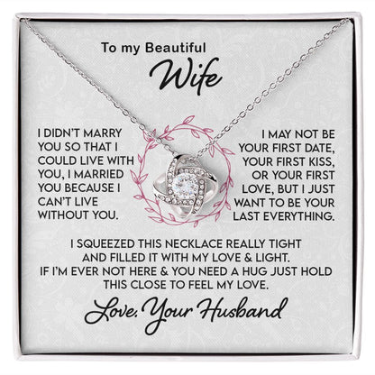 Necklace Gift for Wife - I Can't Live Without You Necklace B09WLF9MYW