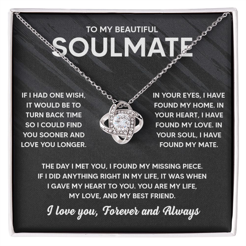 JWSHINEE To My Soulmate Necklace For Women 14K White Gold Plated Elegant Water Drop Gifts For Her