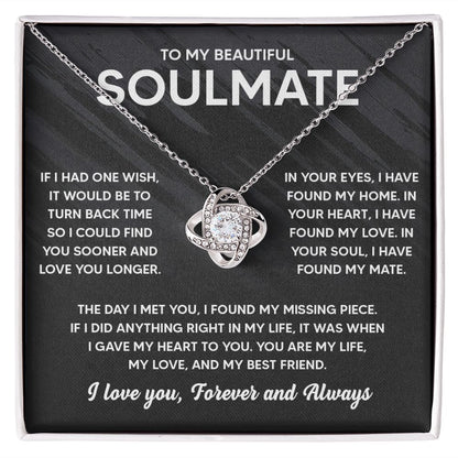 JWSHINEE To My Soulmate Necklace For Women 14K White Gold Plated Elegant Water Drop Gifts For Her