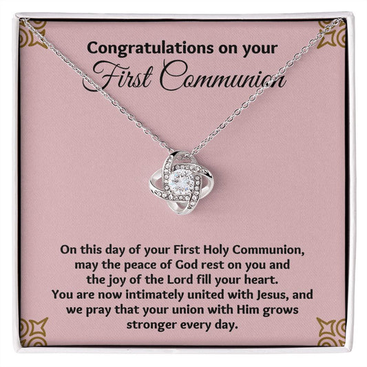 "Celebrate Your Daughter's First Communion with Unique and Personalized Gift Necklace"