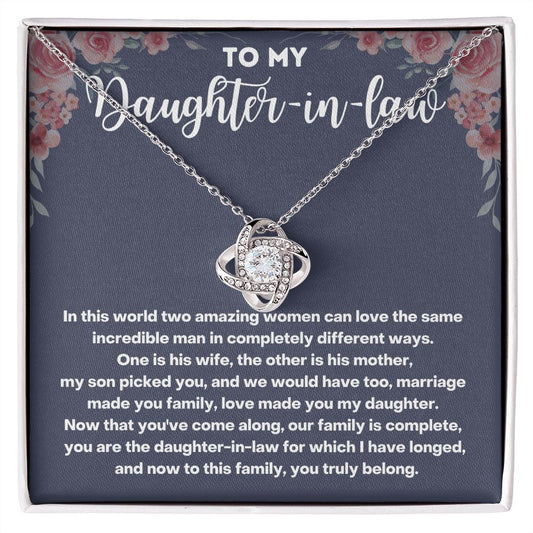 Daughter-in-Law Christmas Gift - Elegant Necklace with Personalized Card to Celebrate the Season