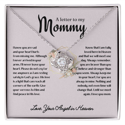 Miscarriage Remembrance Necklace, A letter to mommy - Sympathy Gift for Mother After Losing Baby Angel,  Baby Loss Gift, Infant Loss Gifts, Loss Of Baby Necklace SNJW23-230202