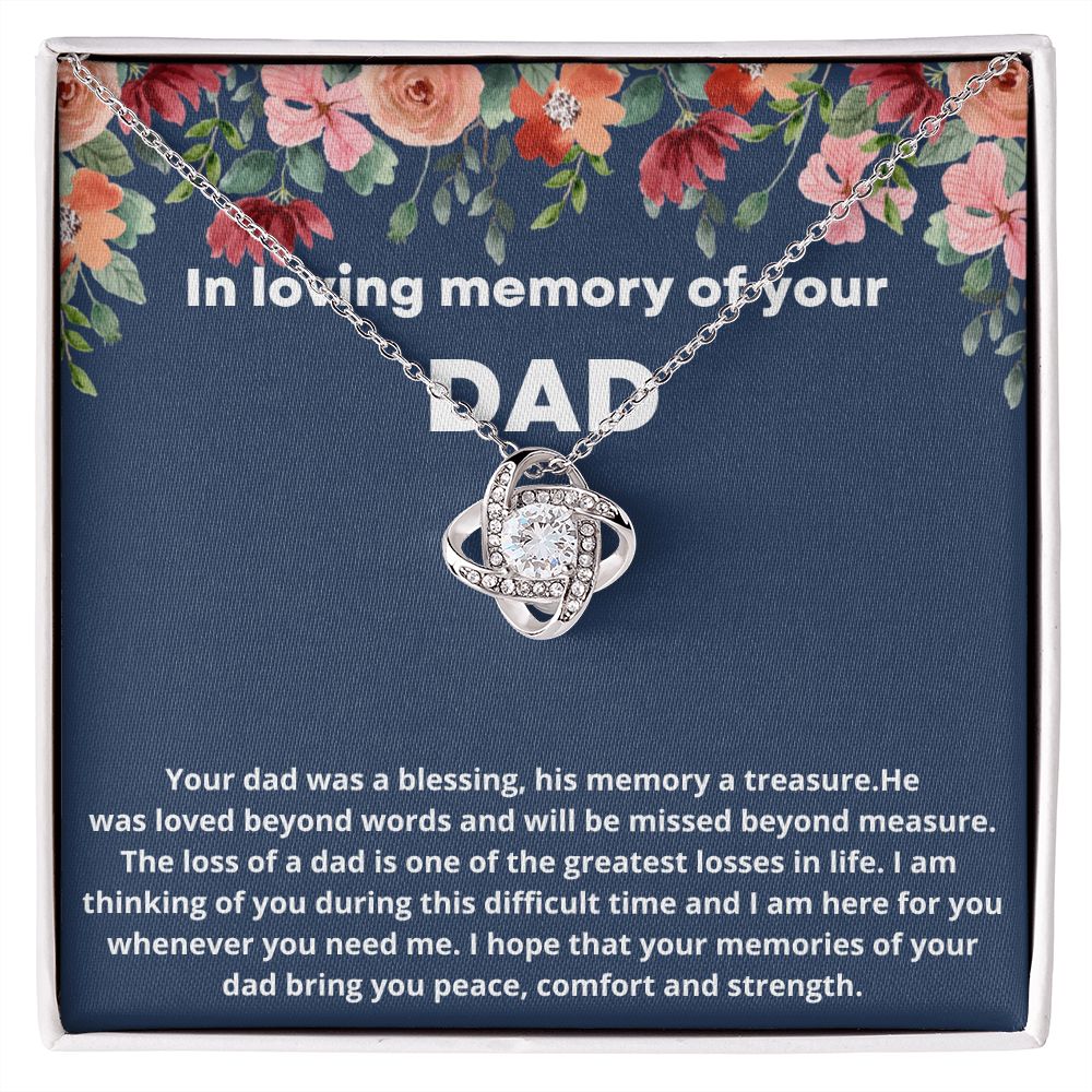 Loss of Dad Remembrance Necklace - Sympathy Gift for Grieving Loved Ones.