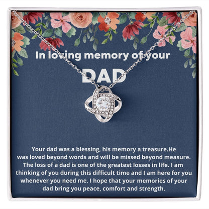 Loss of Dad Remembrance Necklace - Sympathy Gift for Grieving Loved Ones.