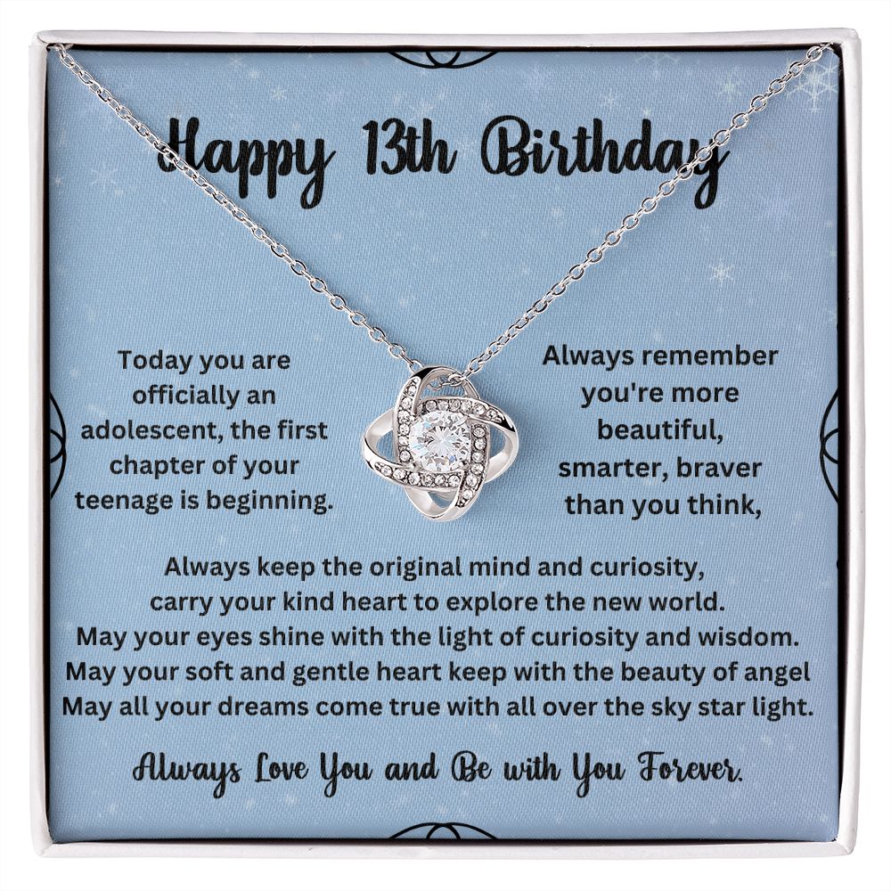 Personalized Birthday Necklace for Girls - 13th Birthday Gift with Message Card -  Special Gift