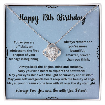 Personalized Birthday Necklace for Girls - 13th Birthday Gift with Message Card -  Special Gift