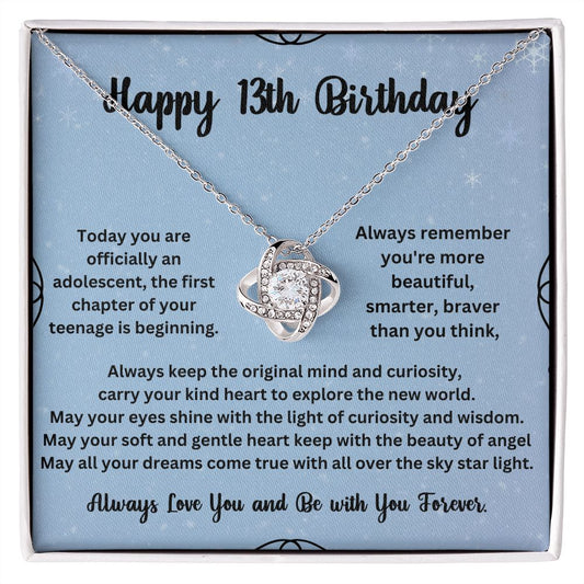 Personalized Birthday Necklace for Girls - 13th Birthday Gift with Message Card -  Special Gift