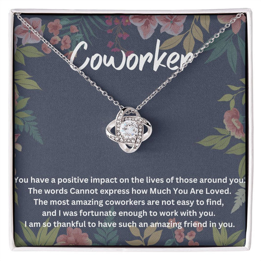Personalized Coworker Leaving Gift for Women - Engraved Necklace with Meaningful Message