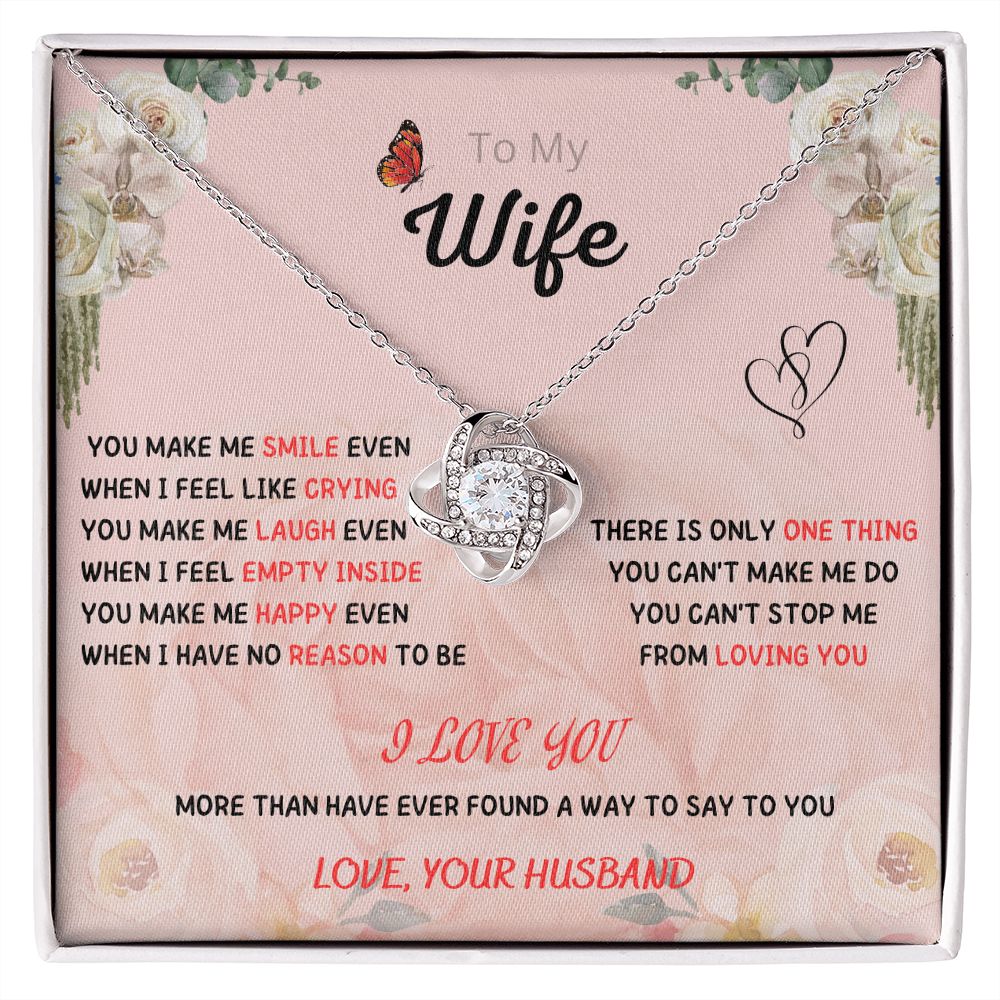 Forever and Always - To My Beautiful Wife with Love Knot Necklace and Romantic Message for Special Occasions 200206
