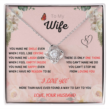 Forever and Always - To My Beautiful Wife with Love Knot Necklace and Romantic Message for Special Occasions 200206