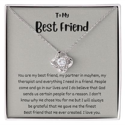 The Love Knot Necklace To My Best Friend, Christmas Gift Idea, Suitable For Sister-In-Law, Friends Gift Necklace For Birthday SNJW23-210301
