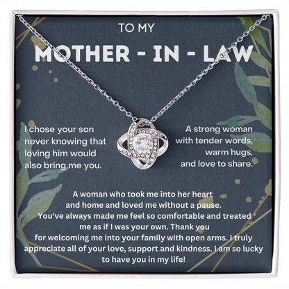 Personalized Mother-in-Law Christmas Gift: Daughter-in-Law Necklace with Message Card - Perfect Christmas Gift