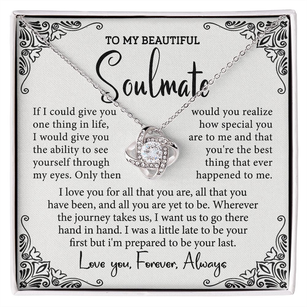 To My Soulmate Necklace, Love Knot Necklace B0BSVBVJ57