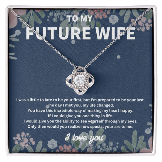"Unique Future Wife Necklace - Thoughtful Fiancé Gift for Her | To My Beautiful Future Wife Message Card Included"